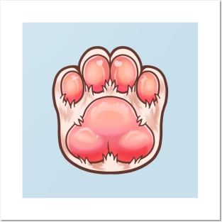 cute furry cat paw Posters and Art